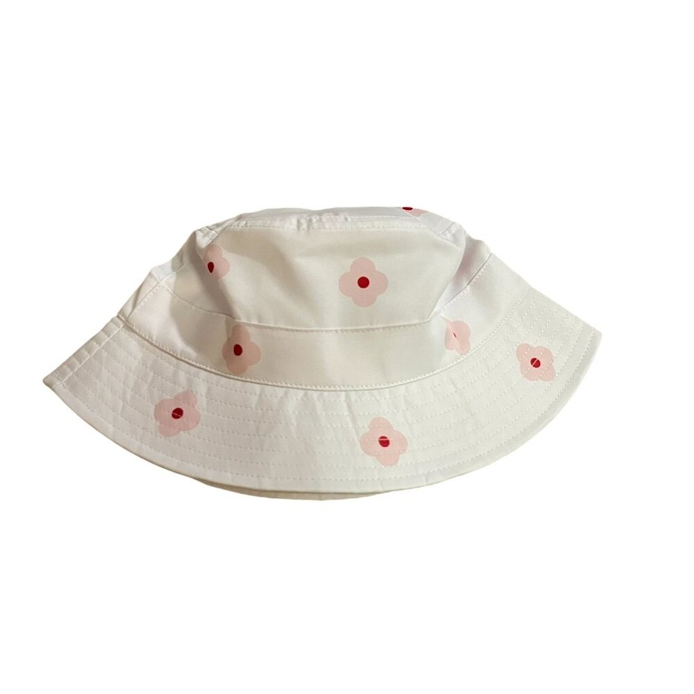 Elta MD Skincare Bucket Hat White Pink Red Floral Print Sun Hat Used - Picture 2 of 9